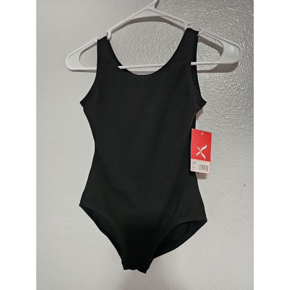 Capezio Girls Classic High Neck Tank Leotard W Ballet Legline Black Size Large - Picture 2 of 6